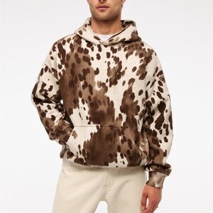 Abercrombie and Fitch Cream Pattern Popover Hoodie